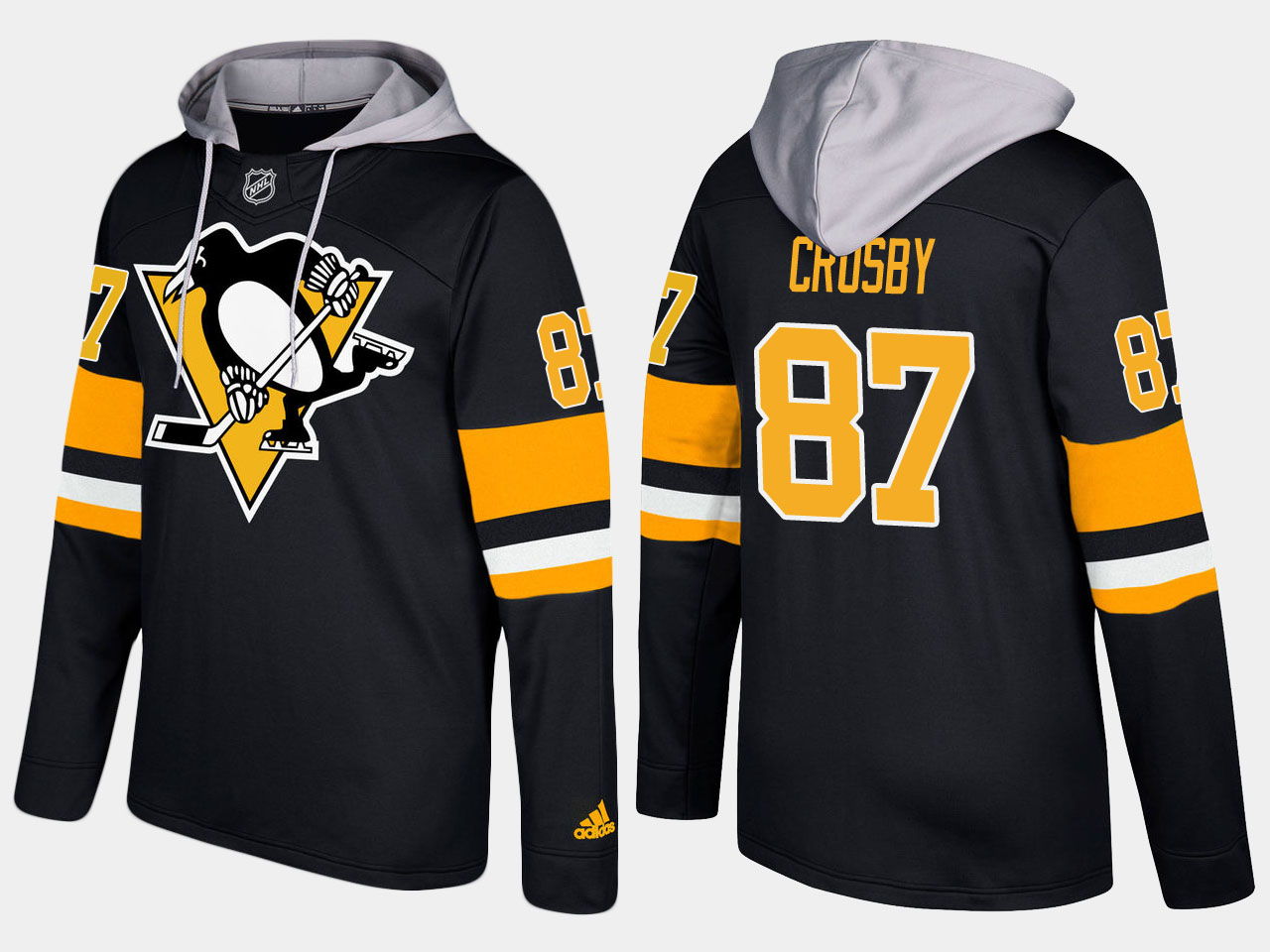 Men NHL Pittsburgh penguins 87 sidney crosby black hoodie